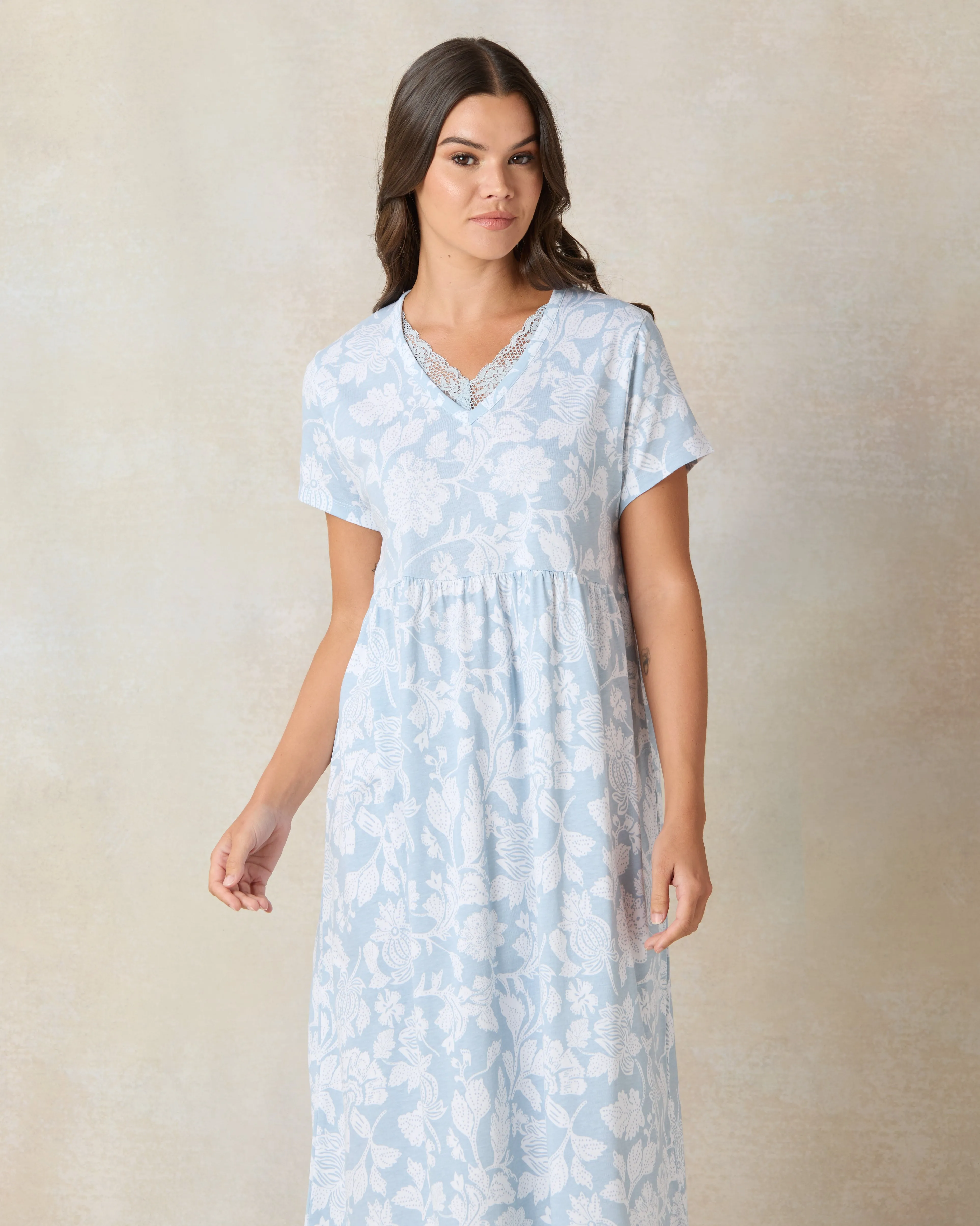 Women Blue Printed Nightgown sold by Redtag product image thumbnail 2