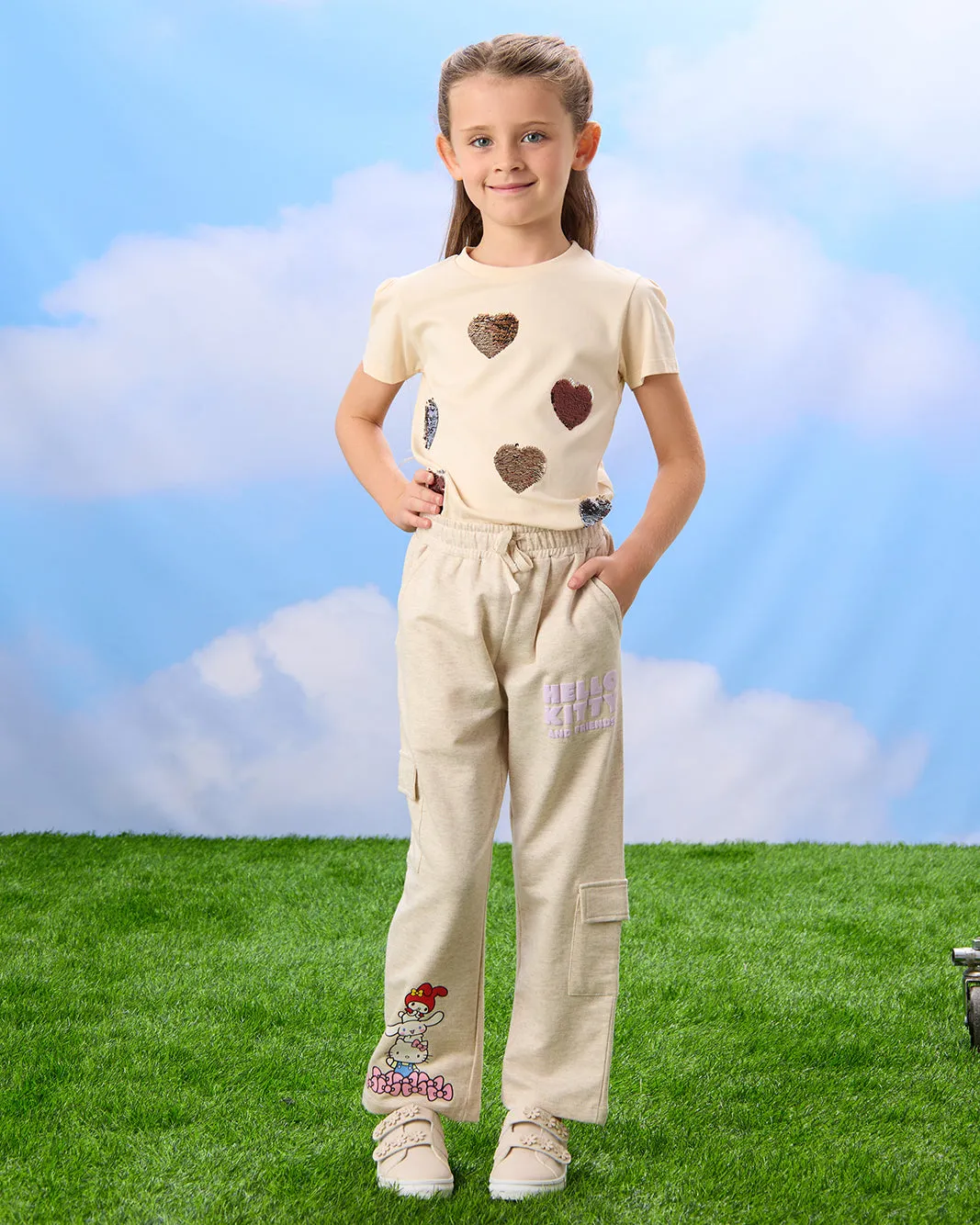 Girls Grey Hello Kitty Embellishment Active Tracks Pants sold by Redtag product image thumbnail 2