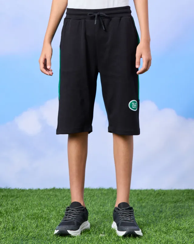 Senior Boys Black Printed Active Shorts sold by Redtag