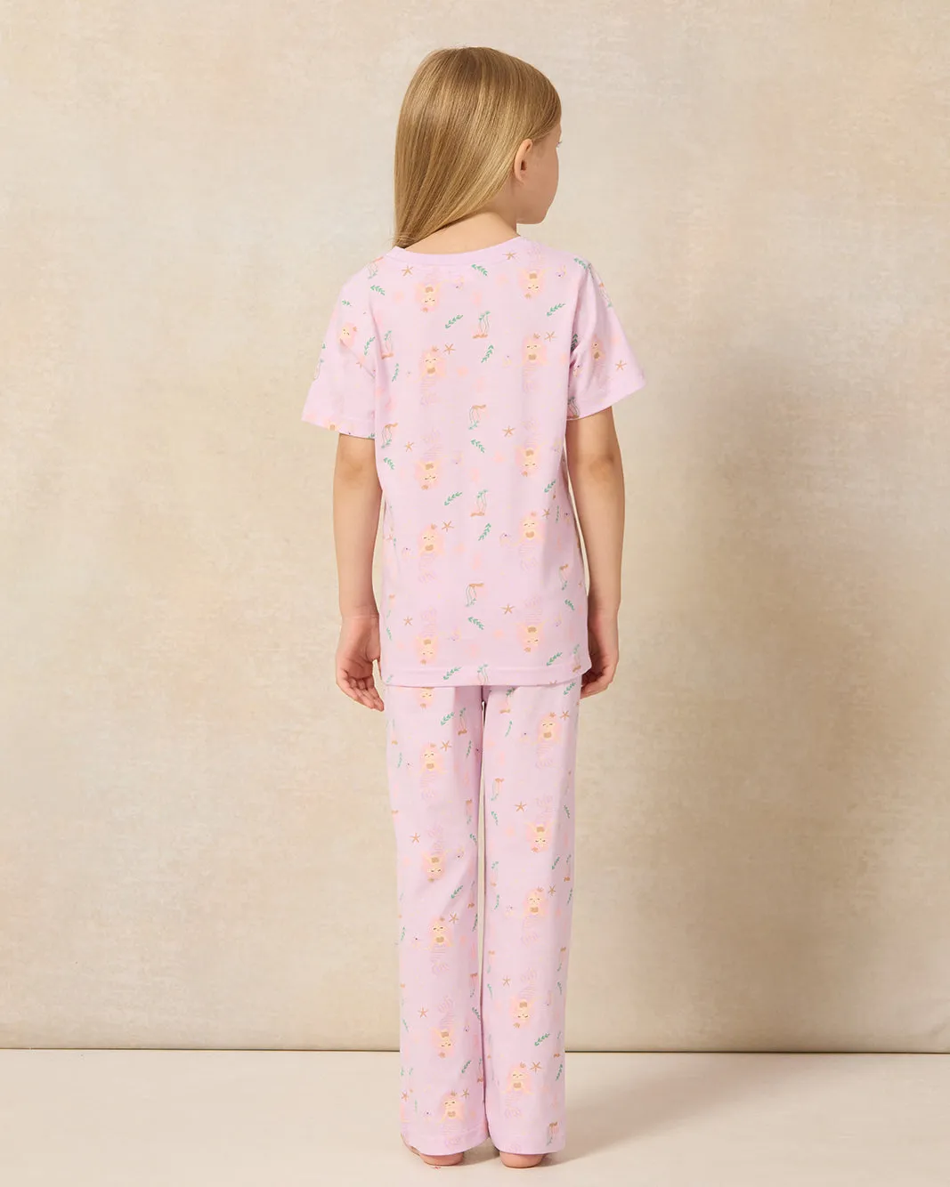 Girls Lilac Mermaid Printed Pyjama Set (2 Piece) sold by Redtag product image thumbnail 4