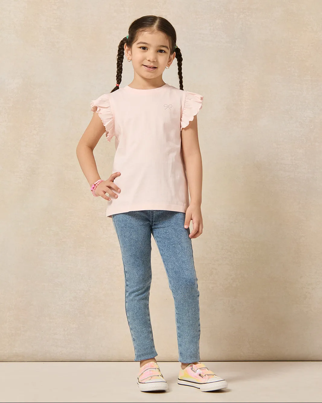 Girls Pink And White T-shirt Set (2 Pieces) sold by Redtag product image thumbnail 2