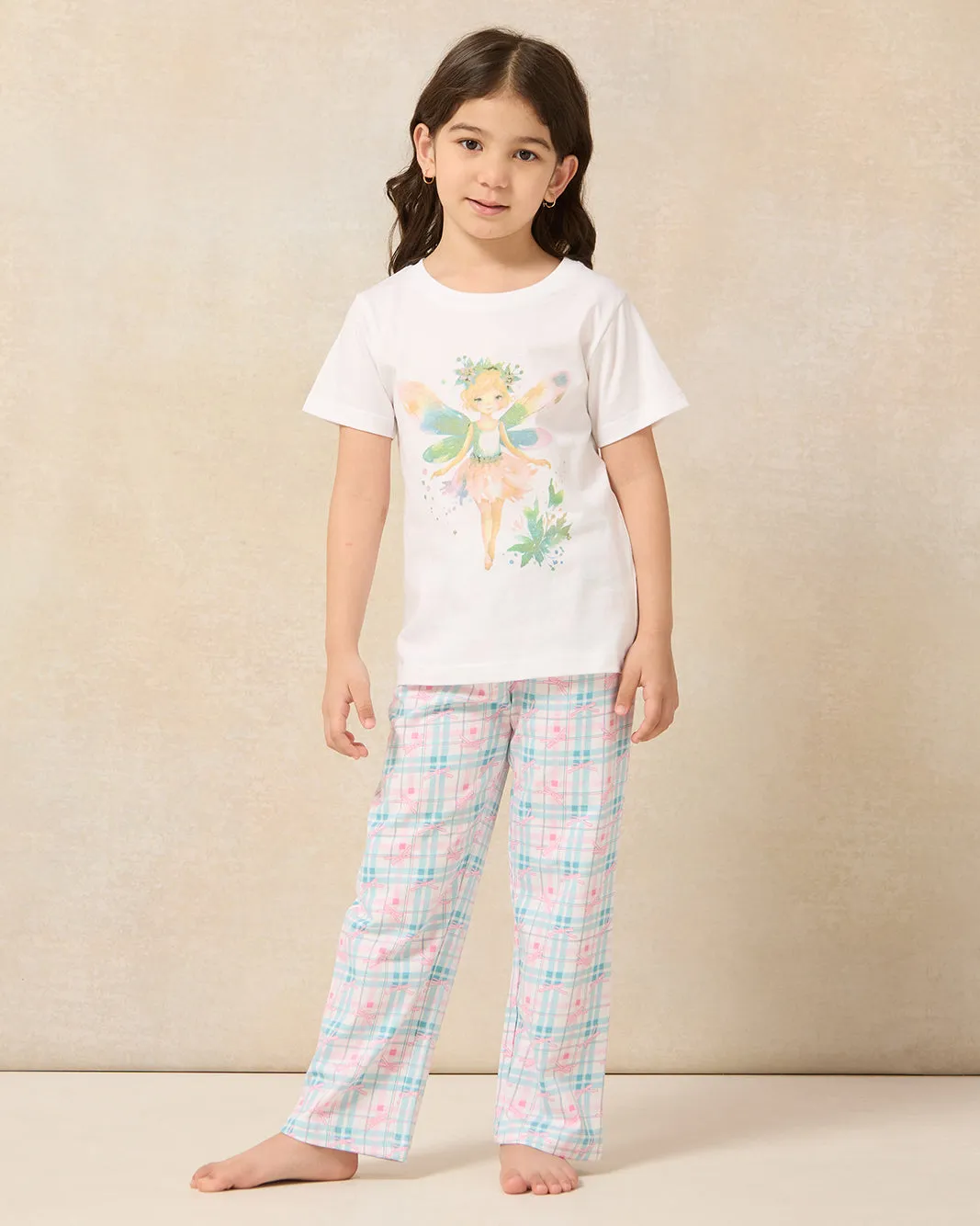 Girls White Printed Pyjama Set (2 Piece) sold by Redtag