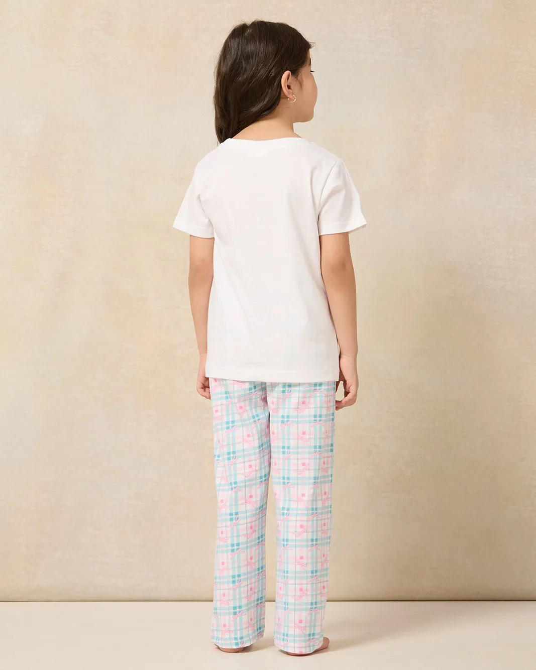 Girls White Printed Pyjama Set (2 Piece) sold by Redtag product image thumbnail 4