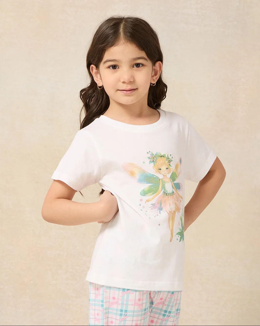 Girls White Printed Pyjama Set (2 Piece) sold by Redtag product image thumbnail 2