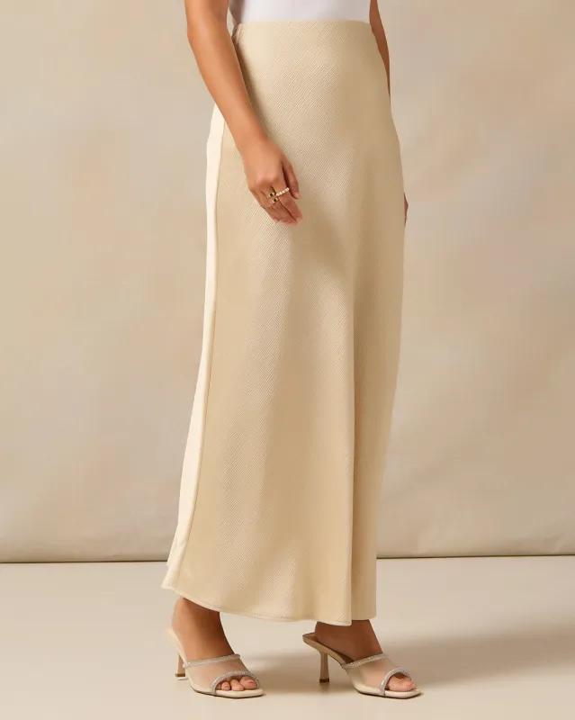 Women Ivory Textured Skirt sold by Redtag