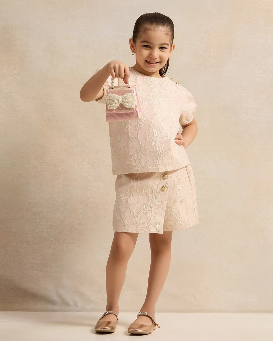 Girls Beige Embellished Skort sold by Redtag product image thumbnail 2