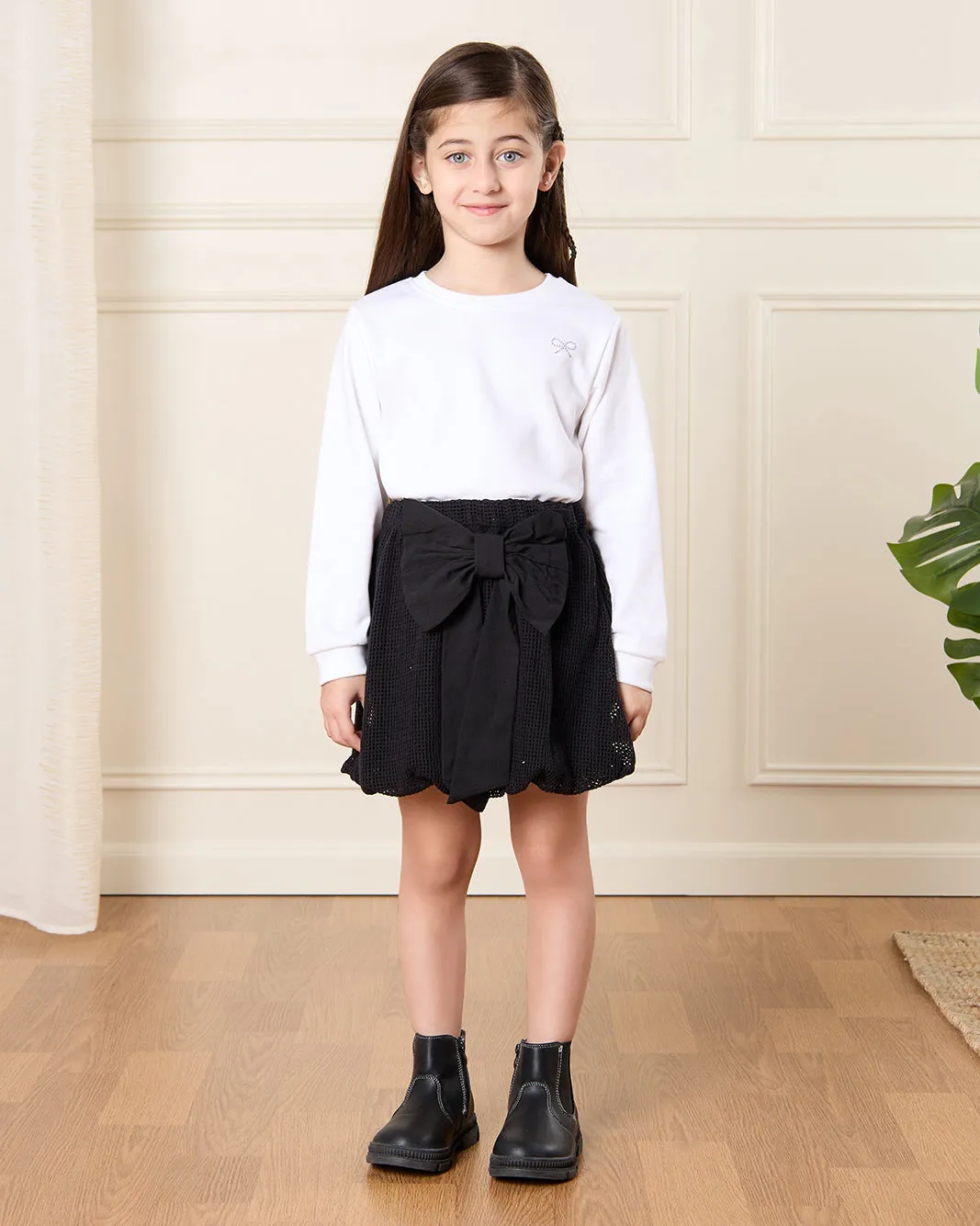 Girls Black Textured Skirt sold by Redtag product image thumbnail 2