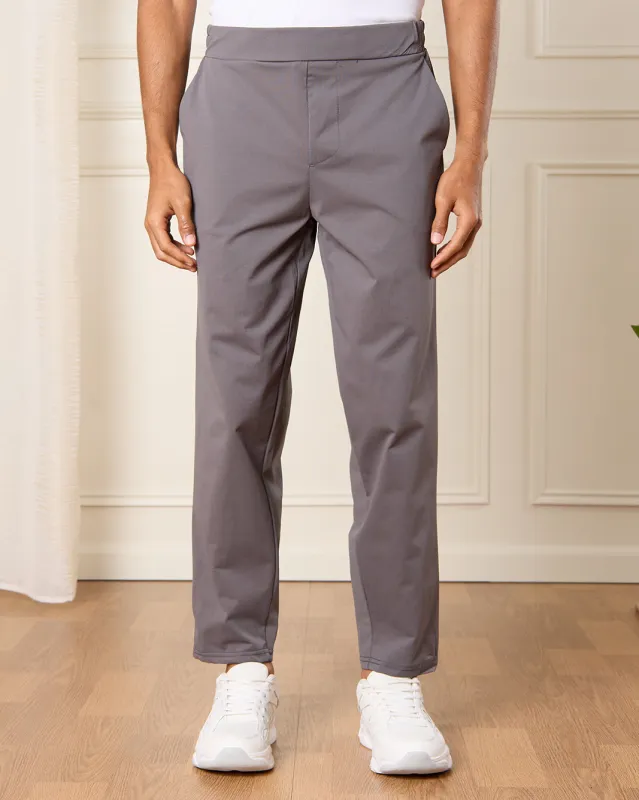 Men Charcoal Plain Track Pants sold by Redtag