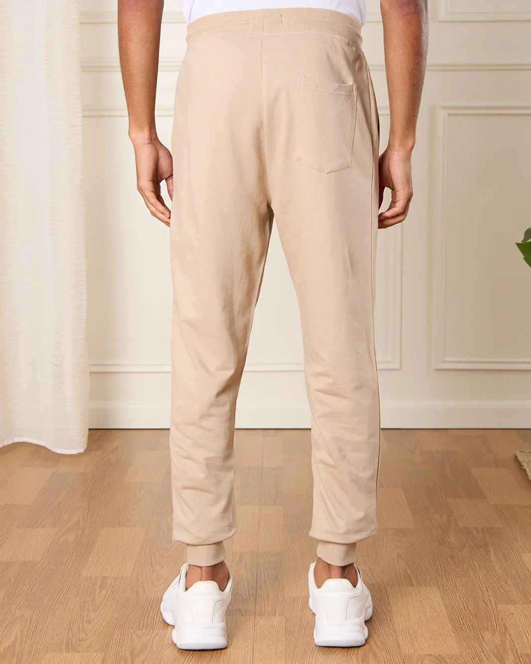 Men Beige Plain Active Pants sold by Redtag product image thumbnail 3