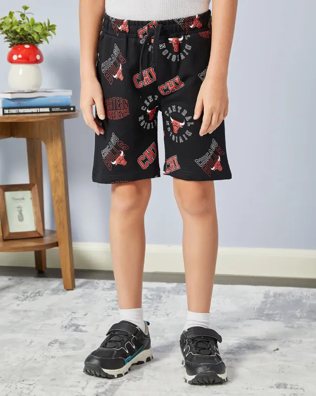 Boys Black Chicago Bulls Print Shorts sold by Redtag
