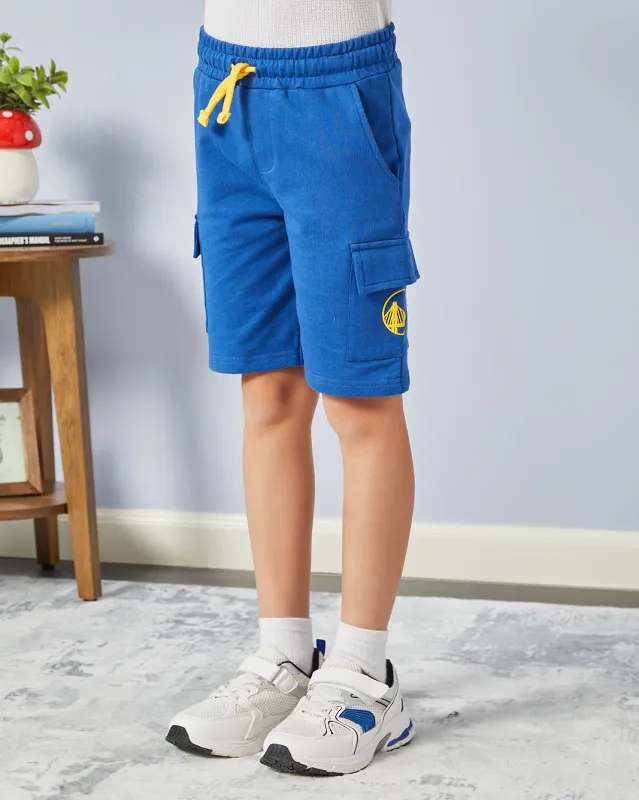 Boys Blue Golden State Print Shorts sold by Redtag