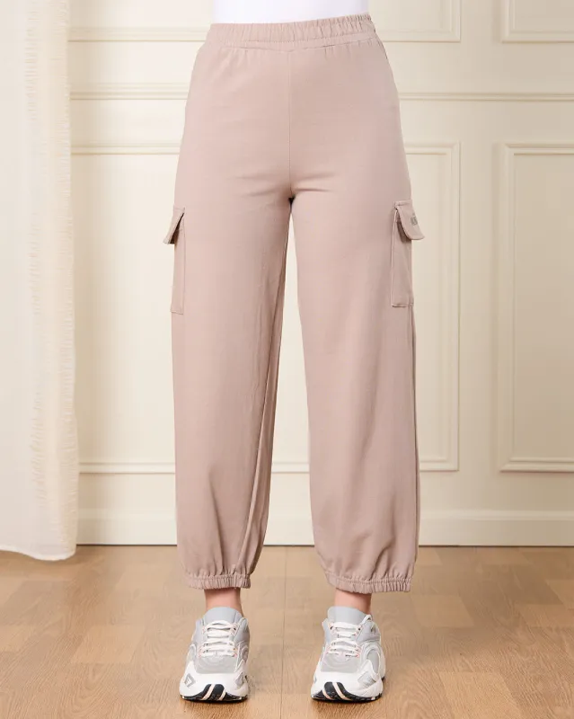 Senior Girls Beige Cargo Active Pants sold by Redtag