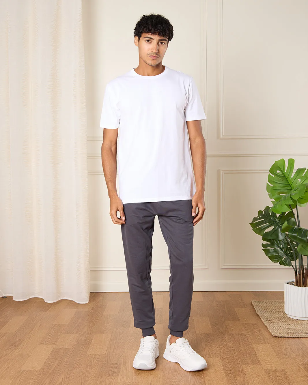 Men White Solid Active T-Shirt sold by Redtag product image thumbnail 2