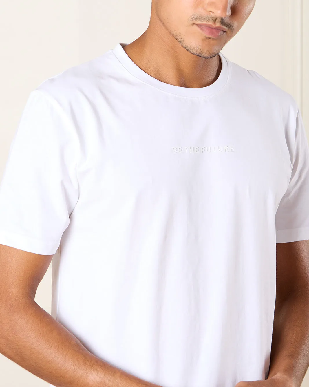 Men White Solid Active T-Shirt sold by Redtag product image thumbnail 4