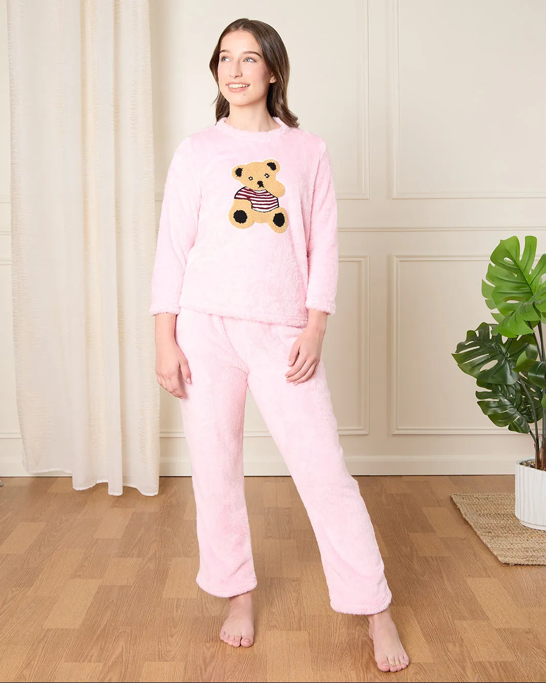 Senior Girls Pink Bear Print Pyjama Set (2 Piece) sold by Redtag