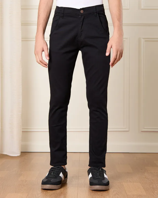 Senior Boys Black Basic Casual Trouser sold by Redtag