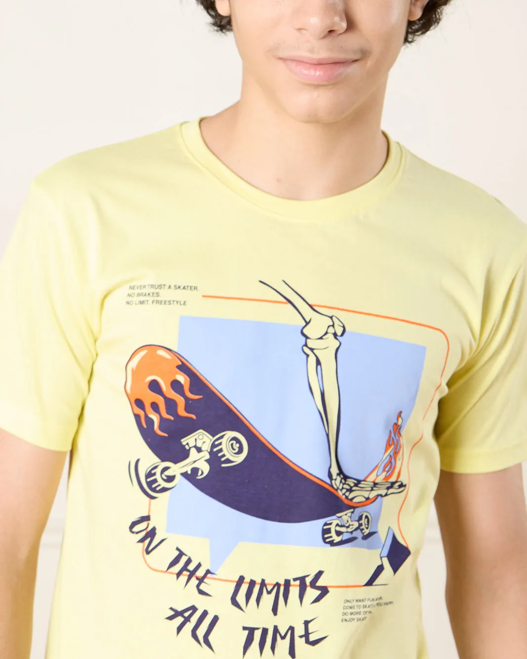 Senior Boys Yellow Skate Print T-Shirt sold by Redtag product image thumbnail 4