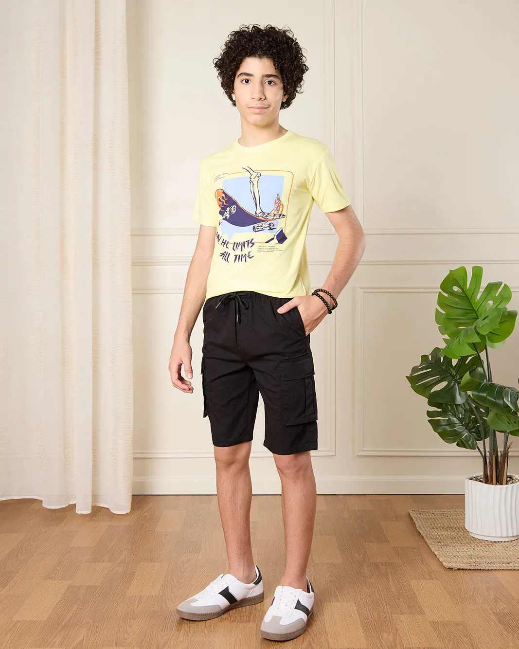Senior Boys Yellow Skate Print T-Shirt sold by Redtag product image thumbnail 2