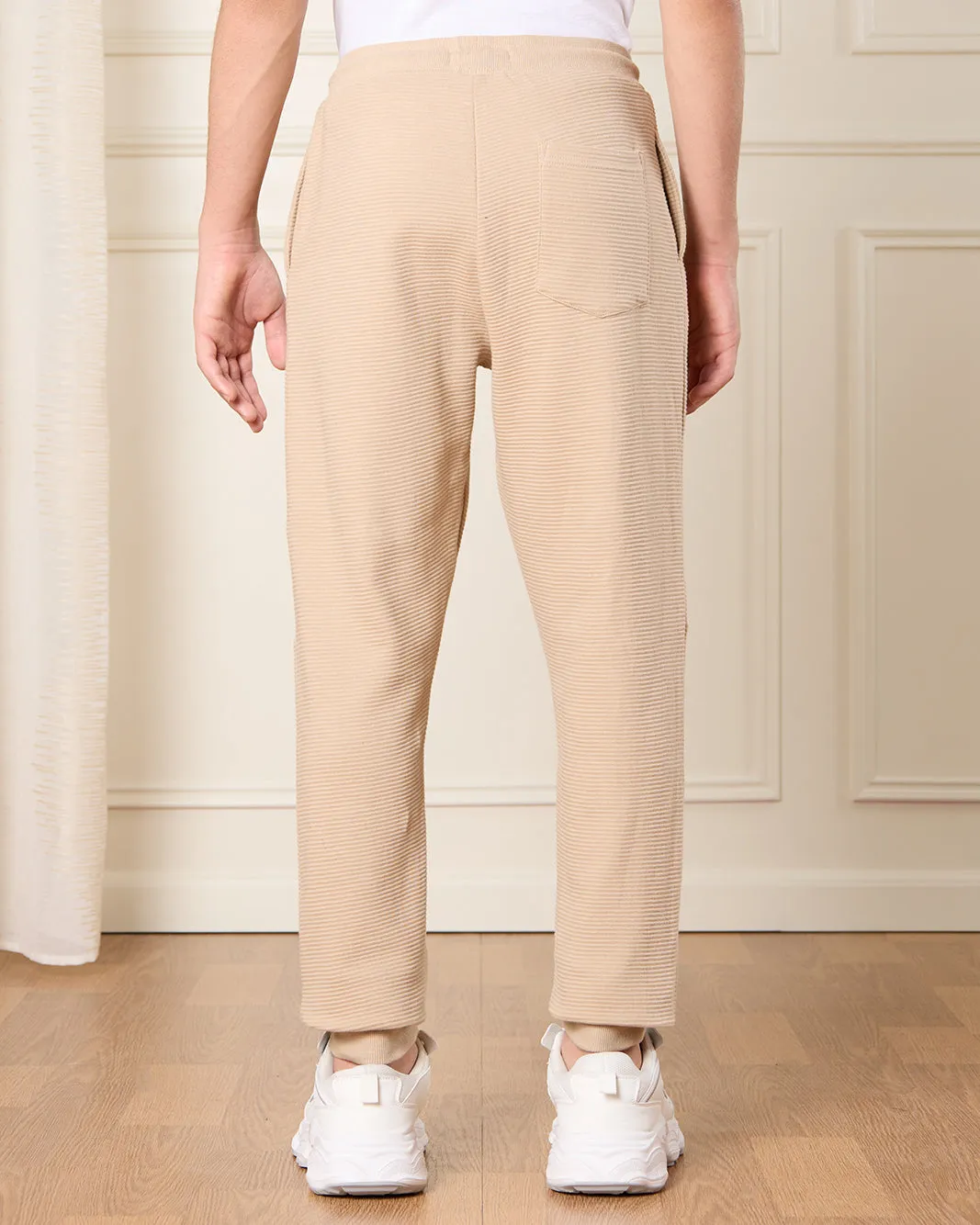 Senior Boys Beige Ottoman Track Pants sold by Redtag product image thumbnail 3