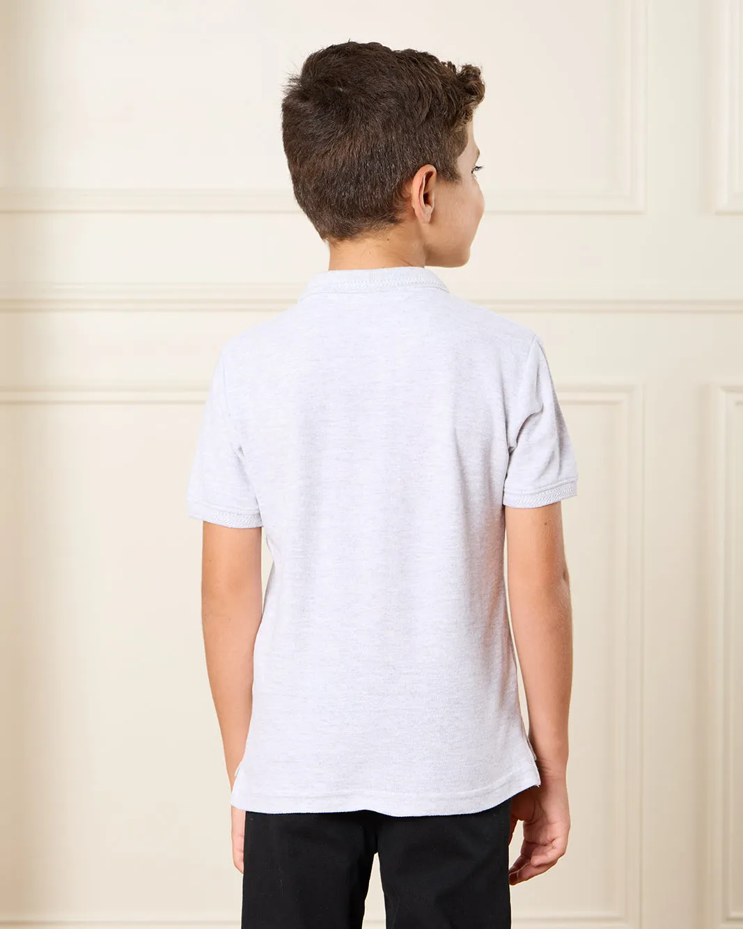 Boys Grey Polo T-Shirt sold by Redtag product image thumbnail 3