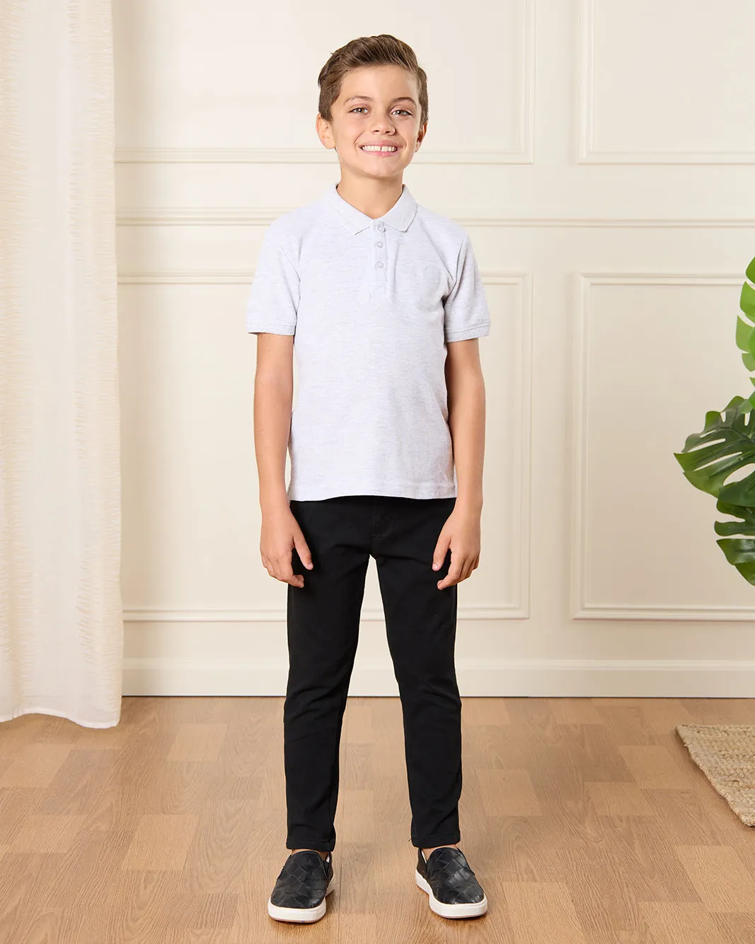 Boys Grey Polo T-Shirt sold by Redtag product image thumbnail 2