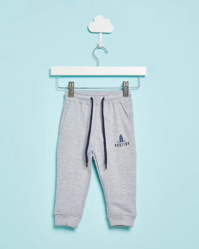Infant Boys Grey Printed Track Pants sold by Redtag
