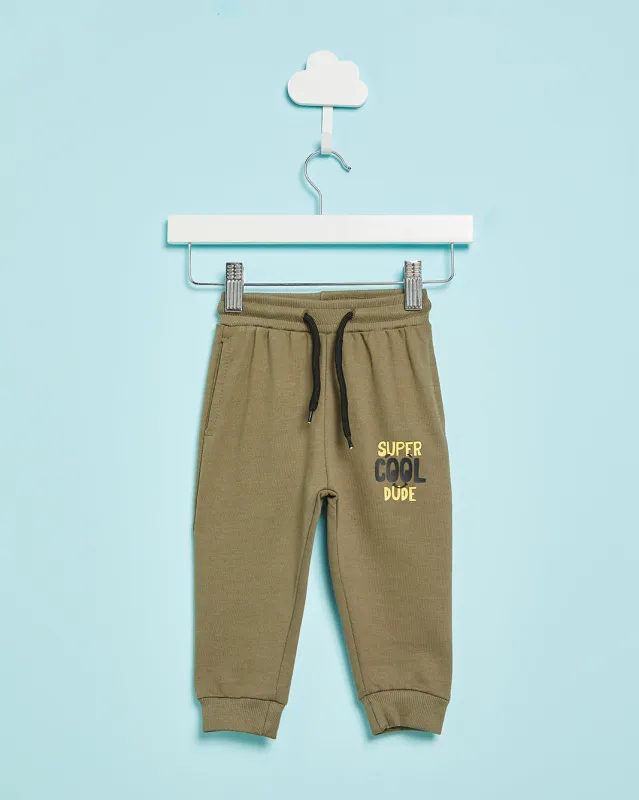 Infant Boys Green Basic Track Pants sold by Redtag