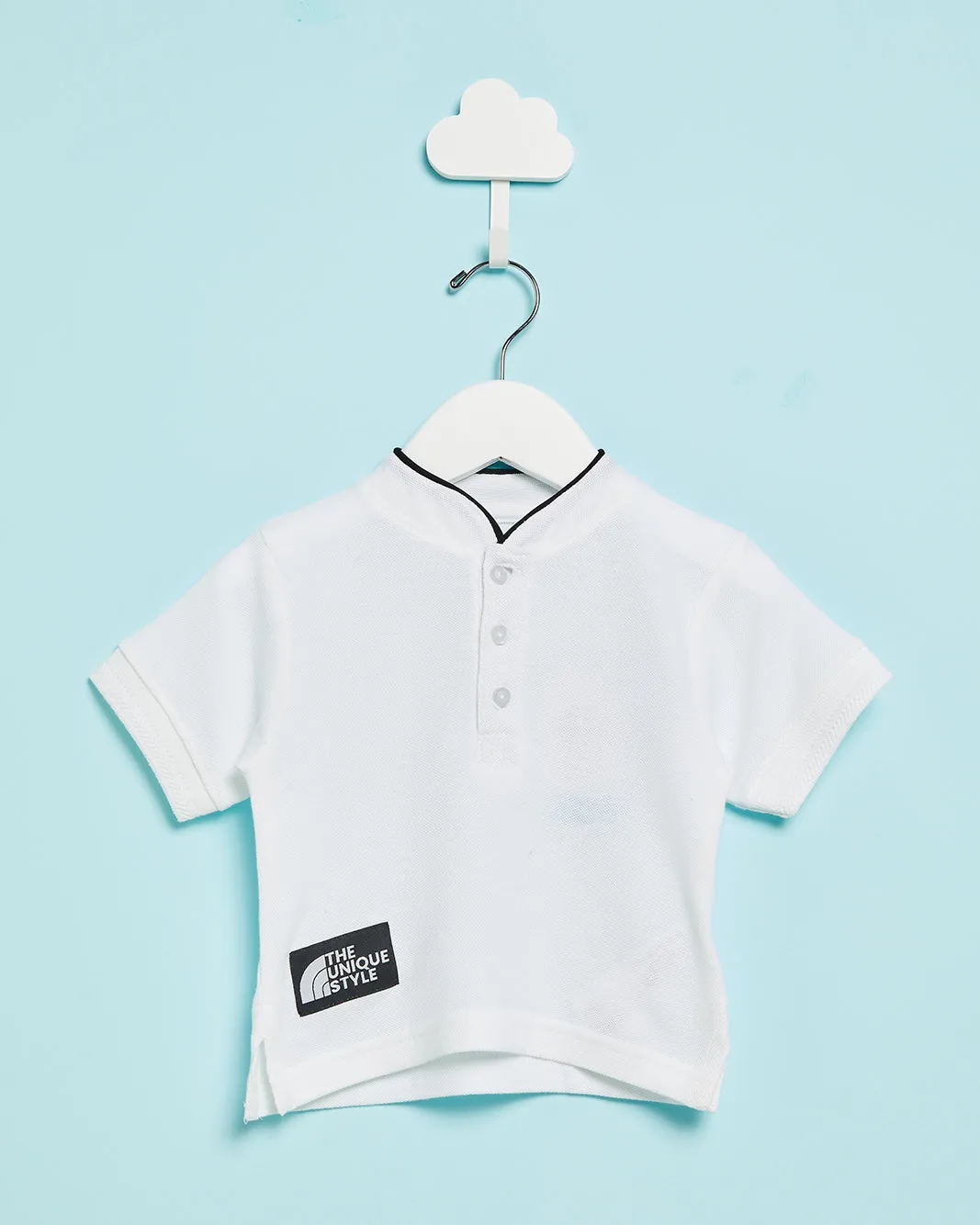 Infant Boys White Basic Mandarin Collared Shirt sold by Redtag