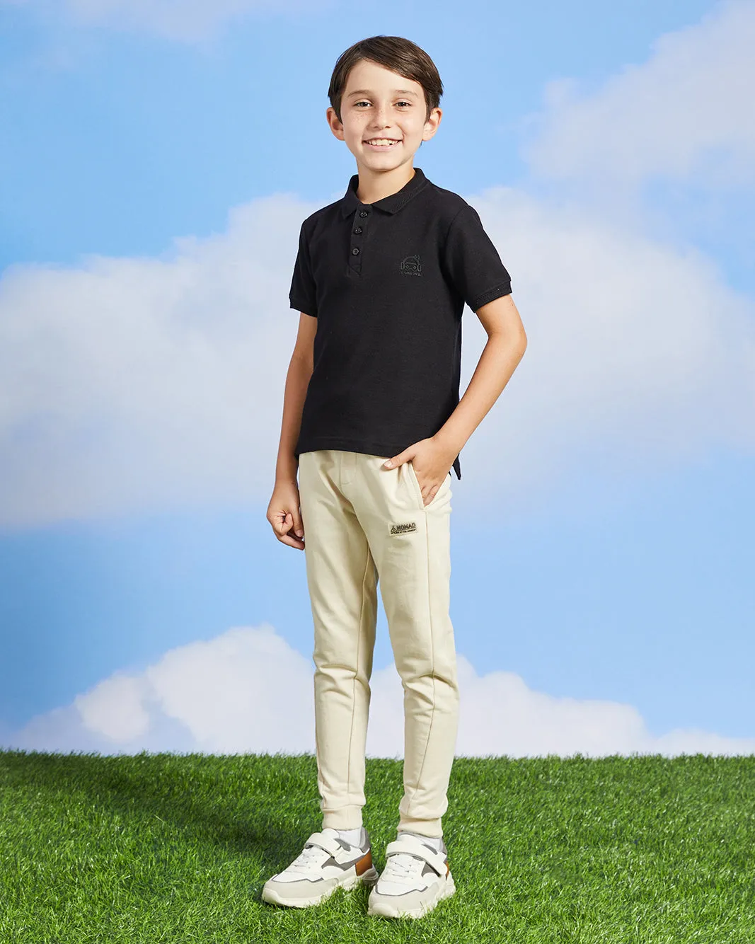 Boys Black Embroidered Polo Shirt sold by Redtag product image thumbnail 2