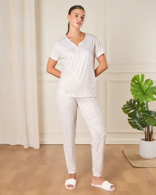 Women White Printed Pajama Set (2 Piece) sold by Redtag