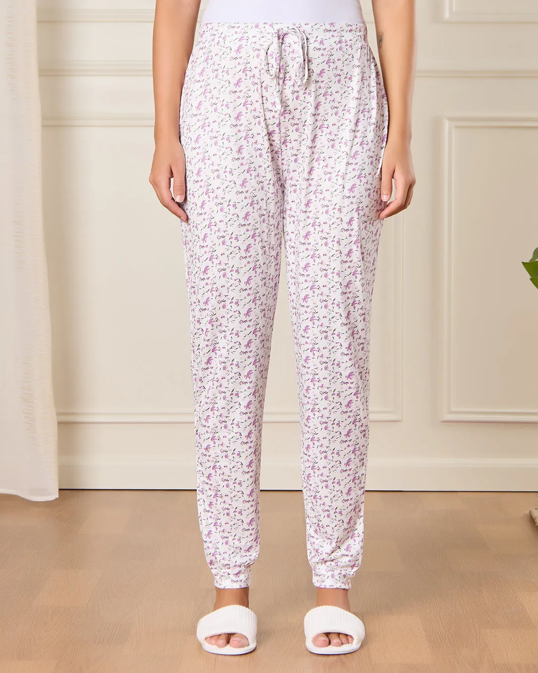 Women White Printed Pajama Set (2 Piece) sold by Redtag product image thumbnail 3