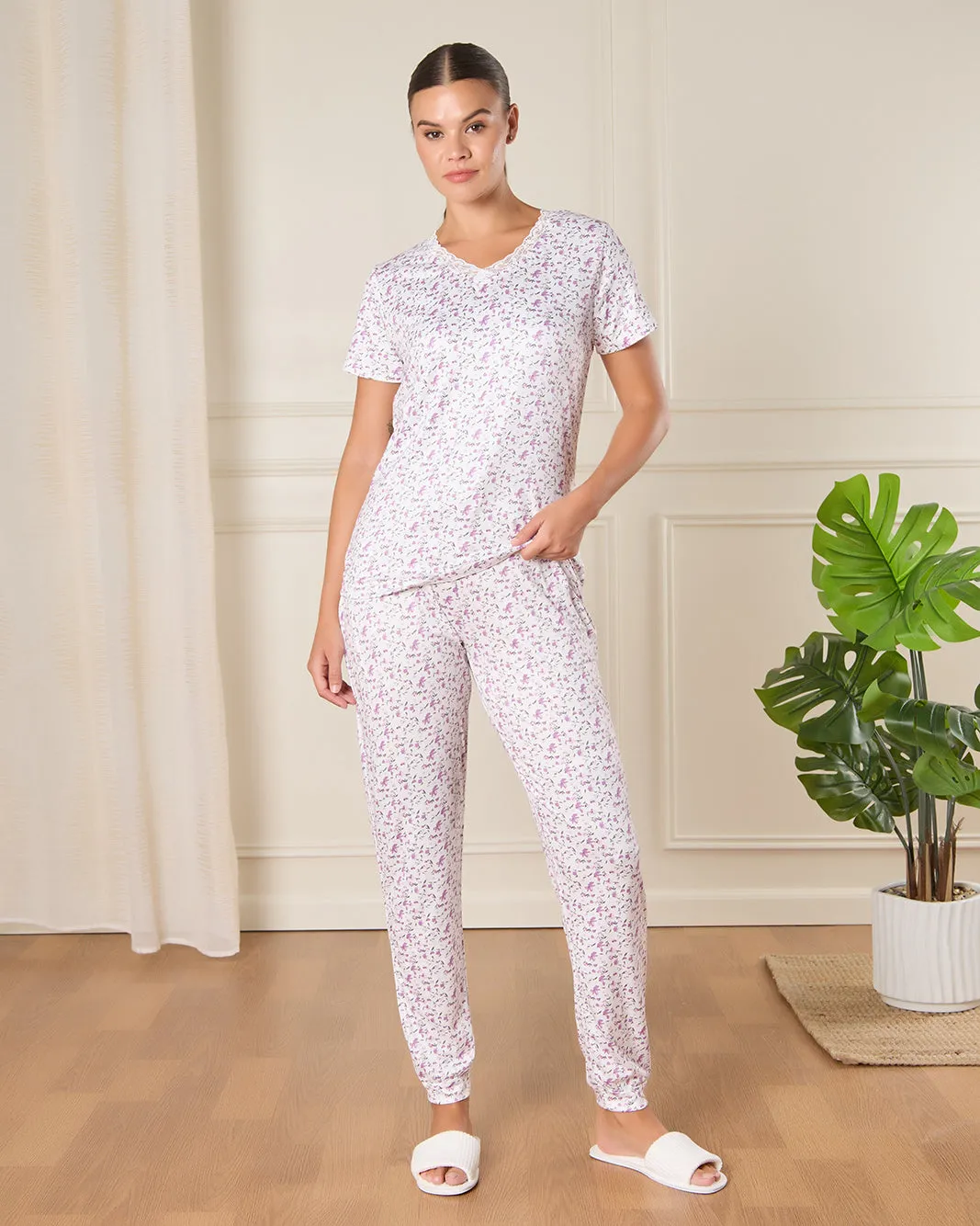 Women White Printed Pajama Set (2 Piece) sold by Redtag