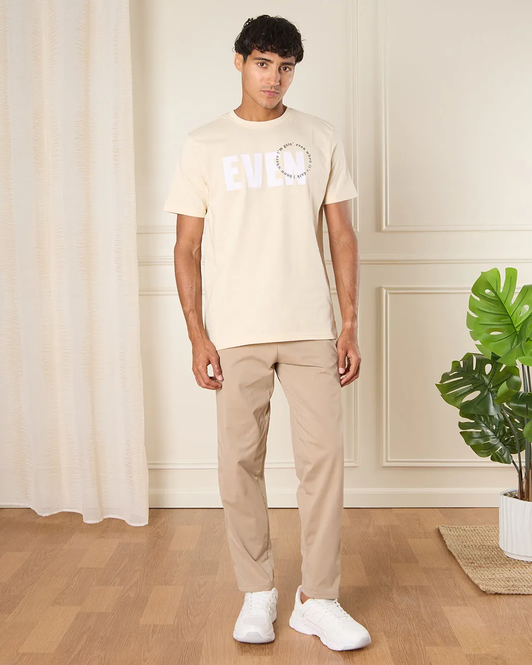 Men Beige Solid Active Pants sold by Redtag product image thumbnail 2