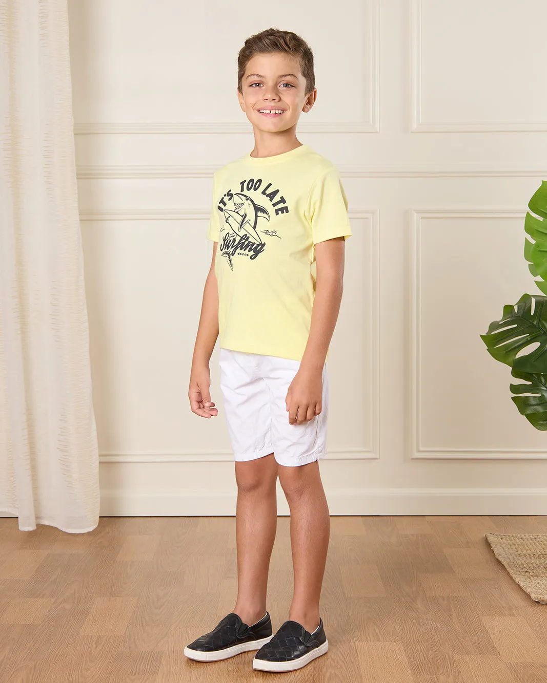 Boys Yellow Shark Print T-Shirt sold by Redtag product image thumbnail 2