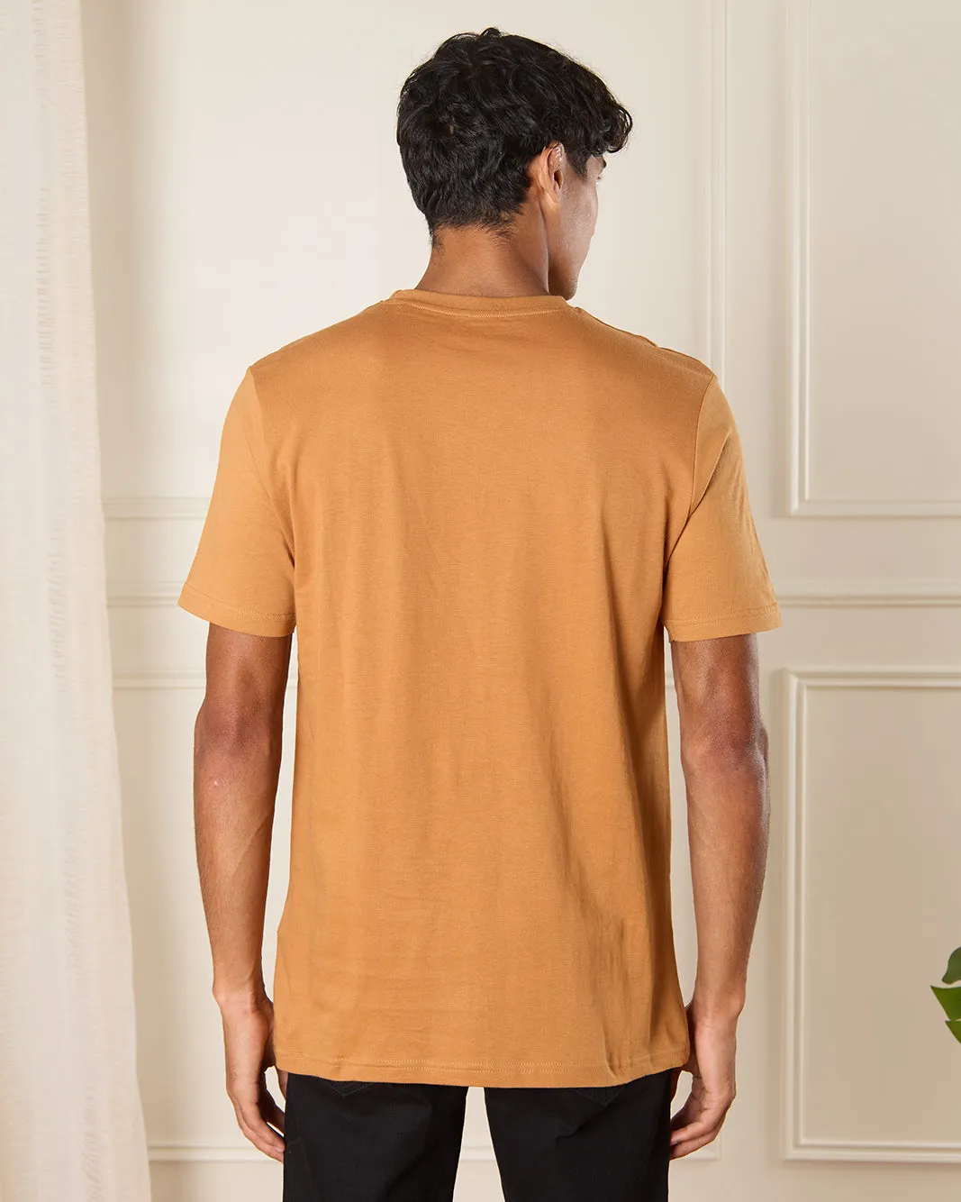 Men Brown Basic T-Shirt sold by Redtag product image thumbnail 3