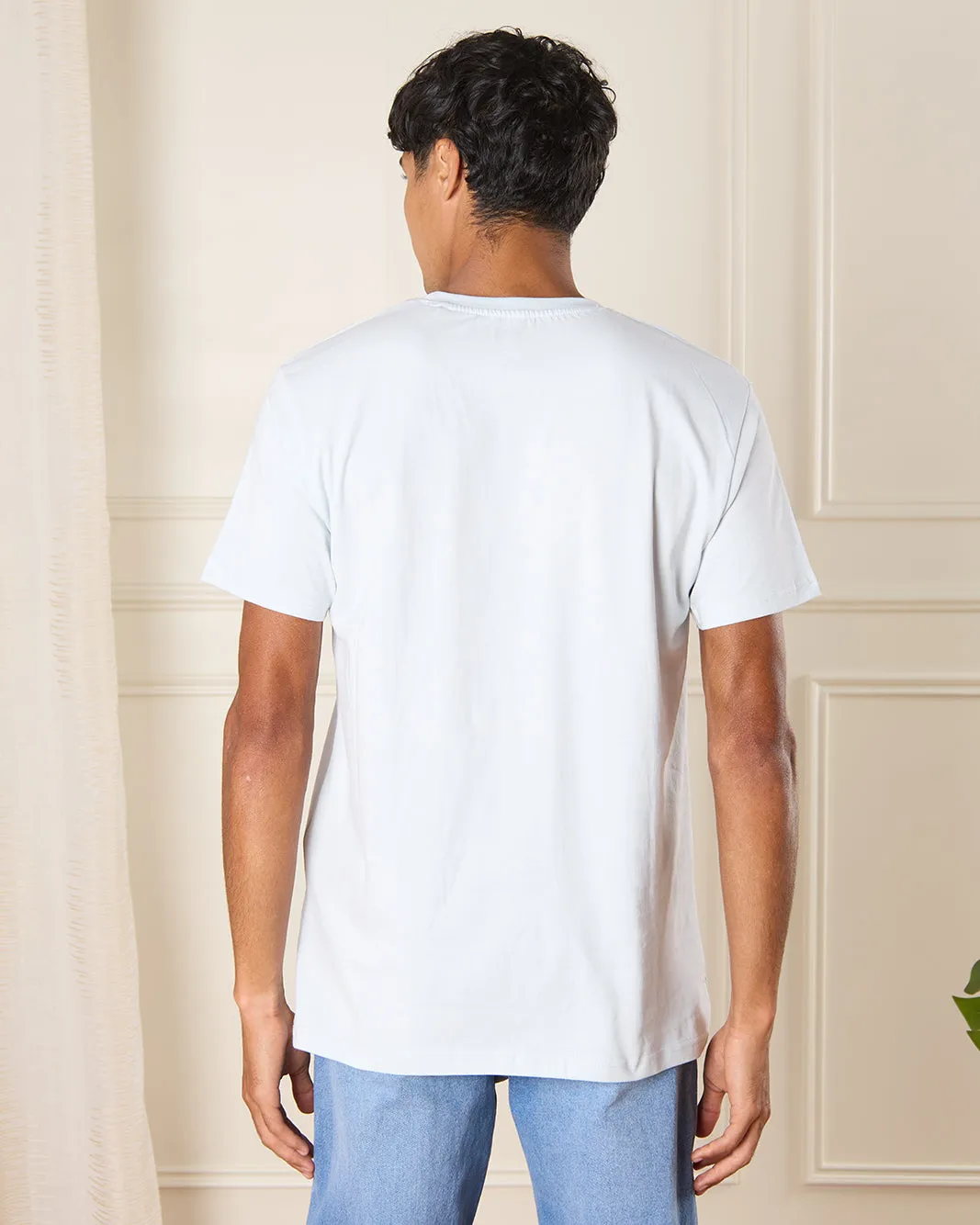 Men Blue Basic T-Shirt sold by Redtag product image thumbnail 3