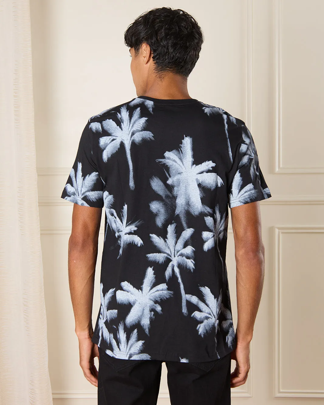 Men Black Printed T-Shirt sold by Redtag product image thumbnail 3