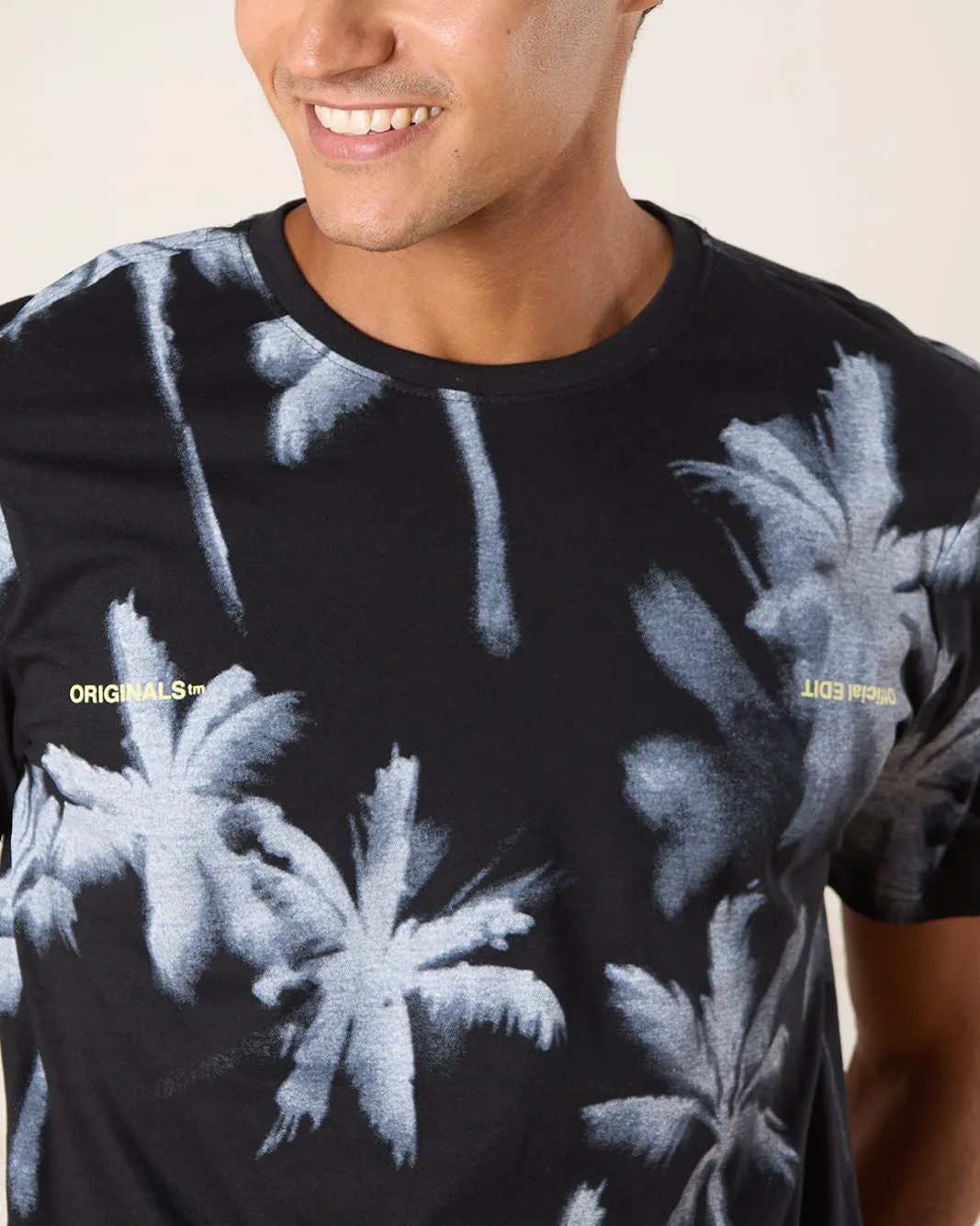 Men Black Printed T-Shirt sold by Redtag product image thumbnail 4