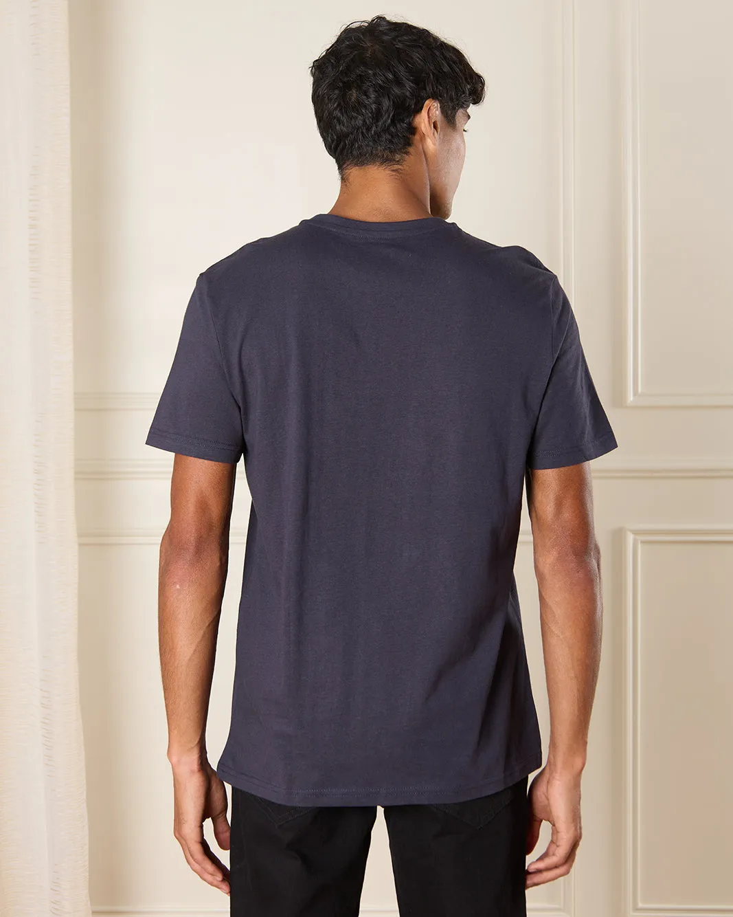 Men Navy Graphic T-Shirt sold by Redtag product image thumbnail 3