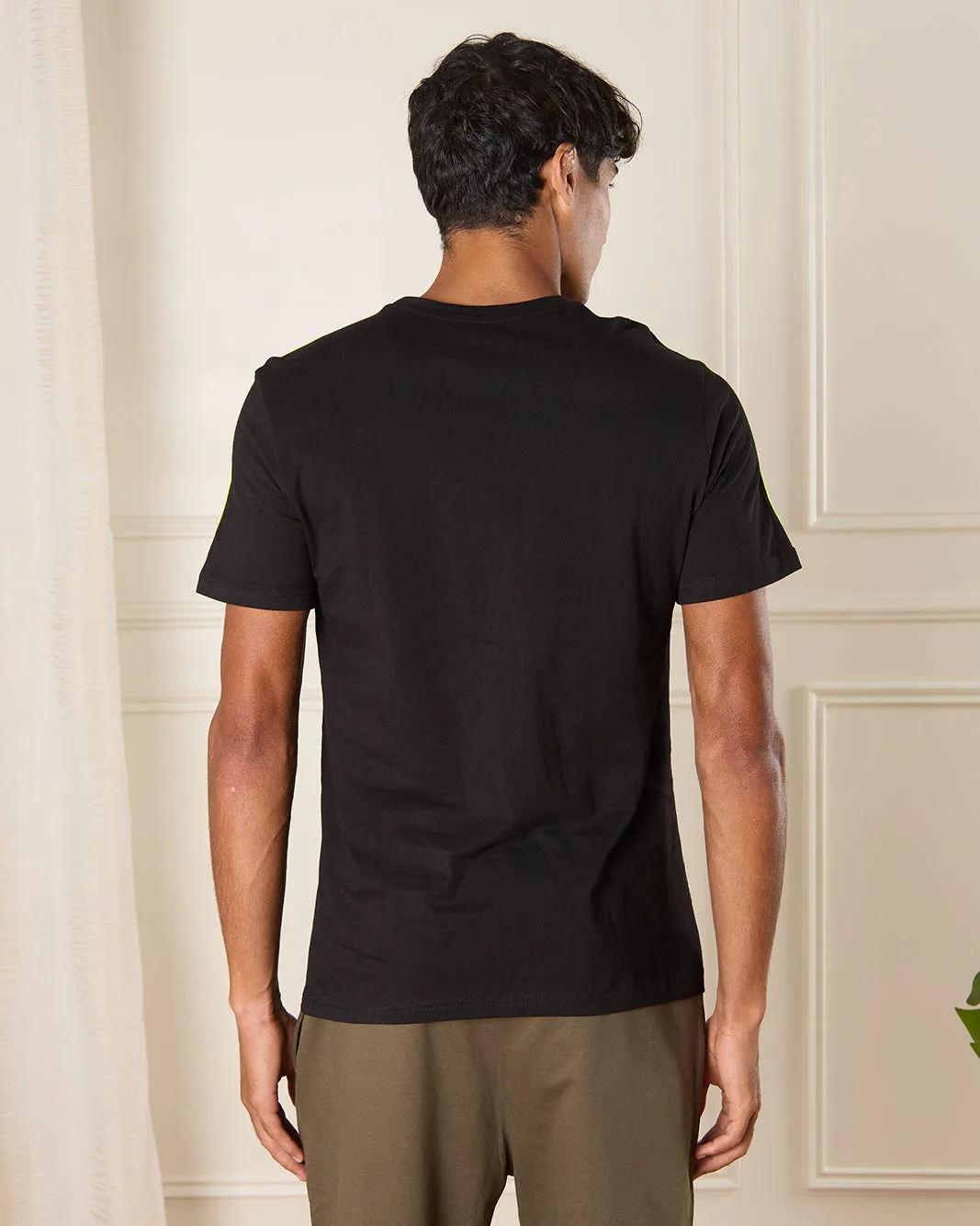 Men Black Graphic T-Shirt sold by Redtag product image thumbnail 3