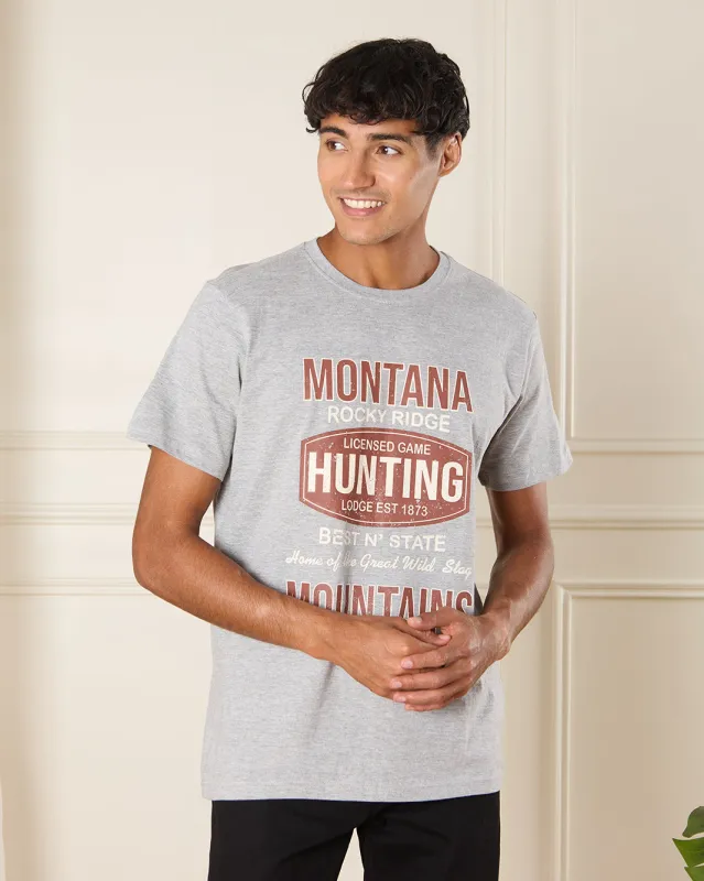 Men Grey Graphic T-Shirt sold by Redtag