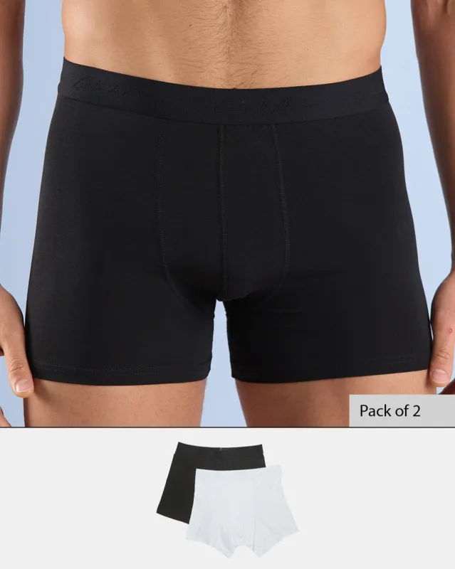 Men Black And White Solid Brief Set (Pack of 2) sold by Redtag