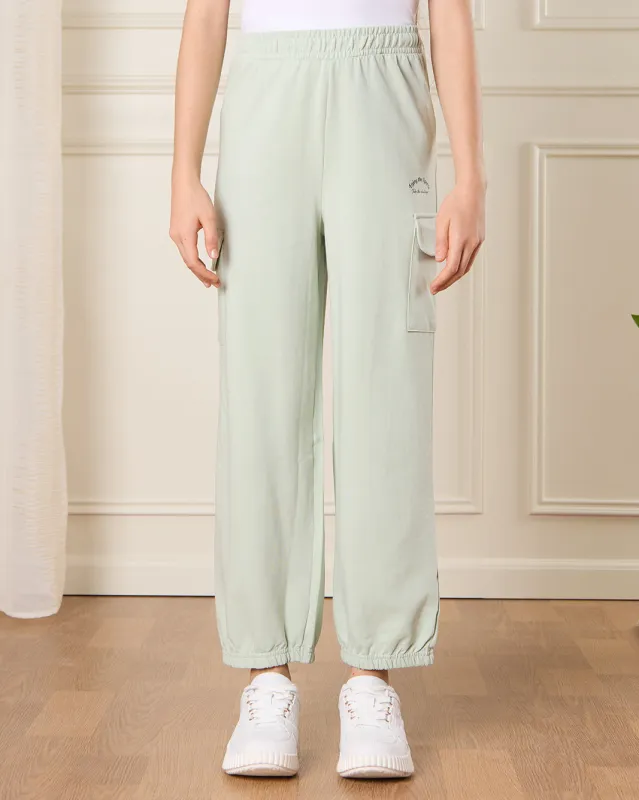 Senior Girls Green Cargo Pocket Track Pants sold by Redtag