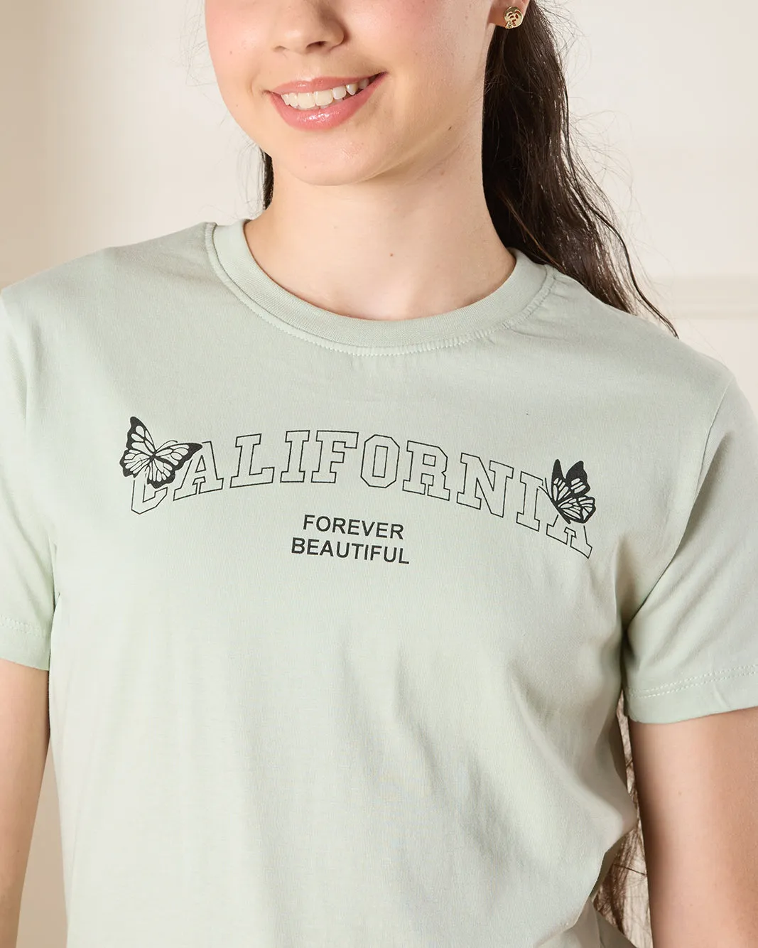 Senior Girls Green Printed T-Shirt sold by Redtag product image thumbnail 4