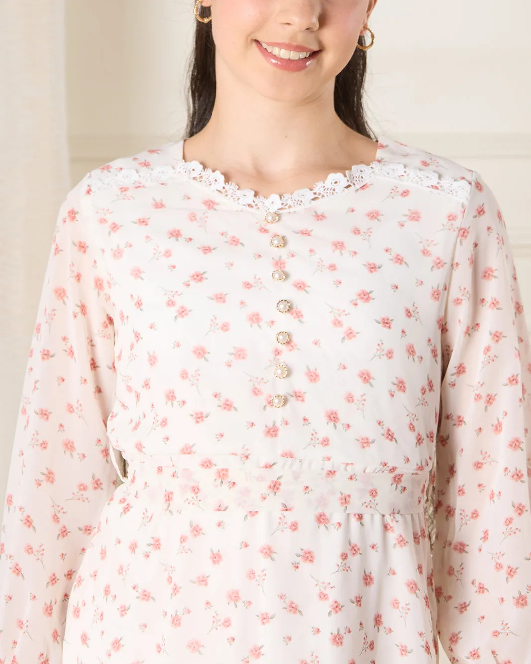 Senior Girls White Floral Dress sold by Redtag product image thumbnail 4