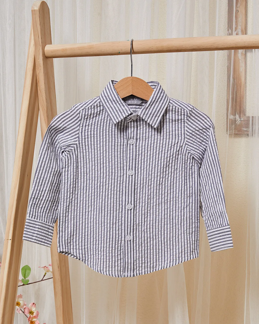 Infant Boys Navy Striped Shirt sold by Redtag