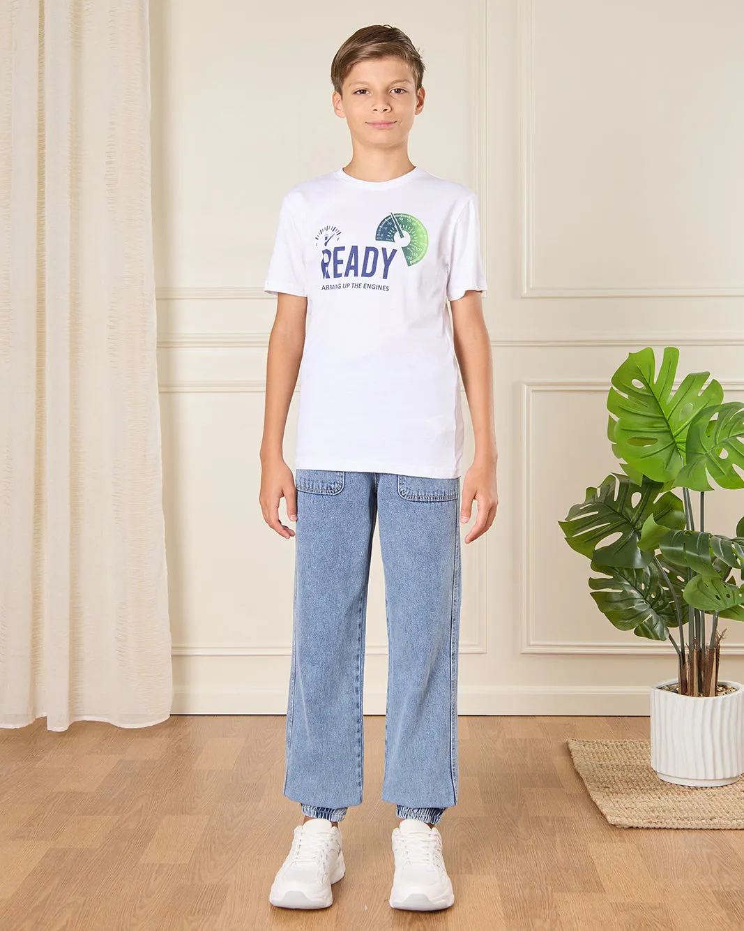 Senior Boys White Printed T-Shirt sold by Redtag product image thumbnail 2