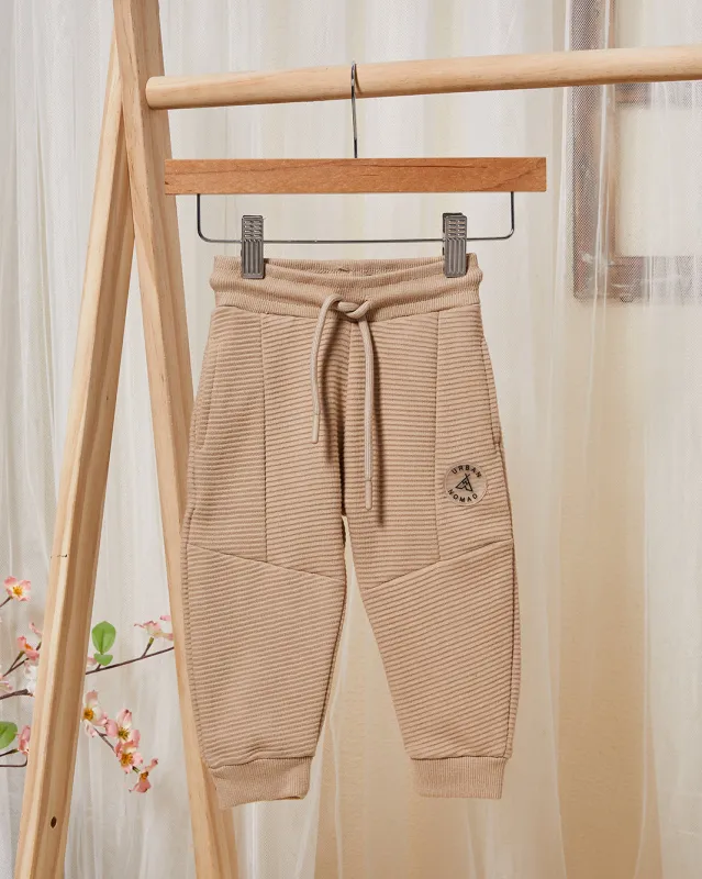 Infant Boys Beige Ribbed Track Pants sold by Redtag