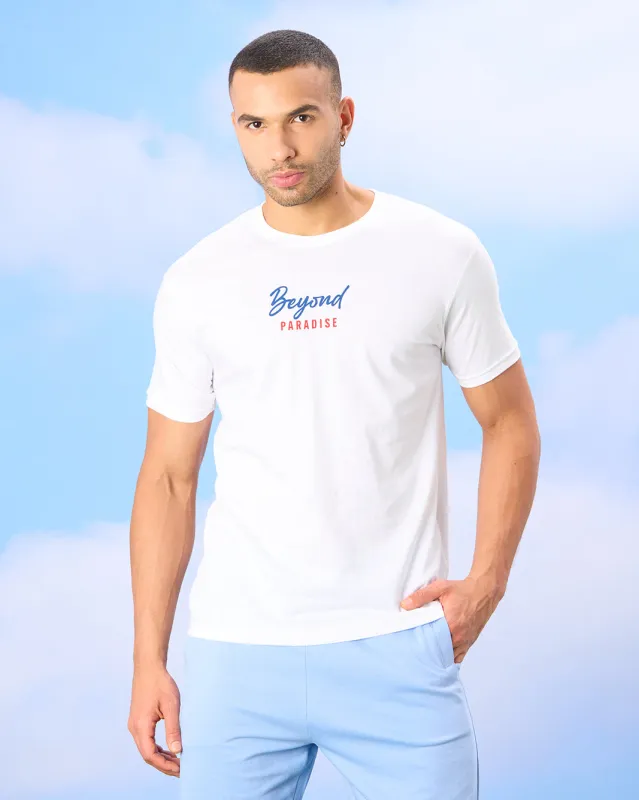 Men White Basic Graphic T-shirt sold by Redtag