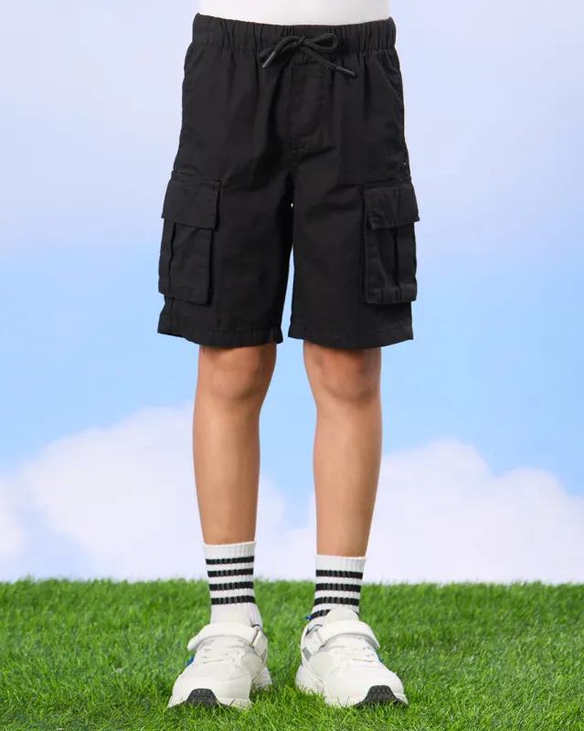 Boys Black Shorts With Cargo Pocket sold by Redtag
